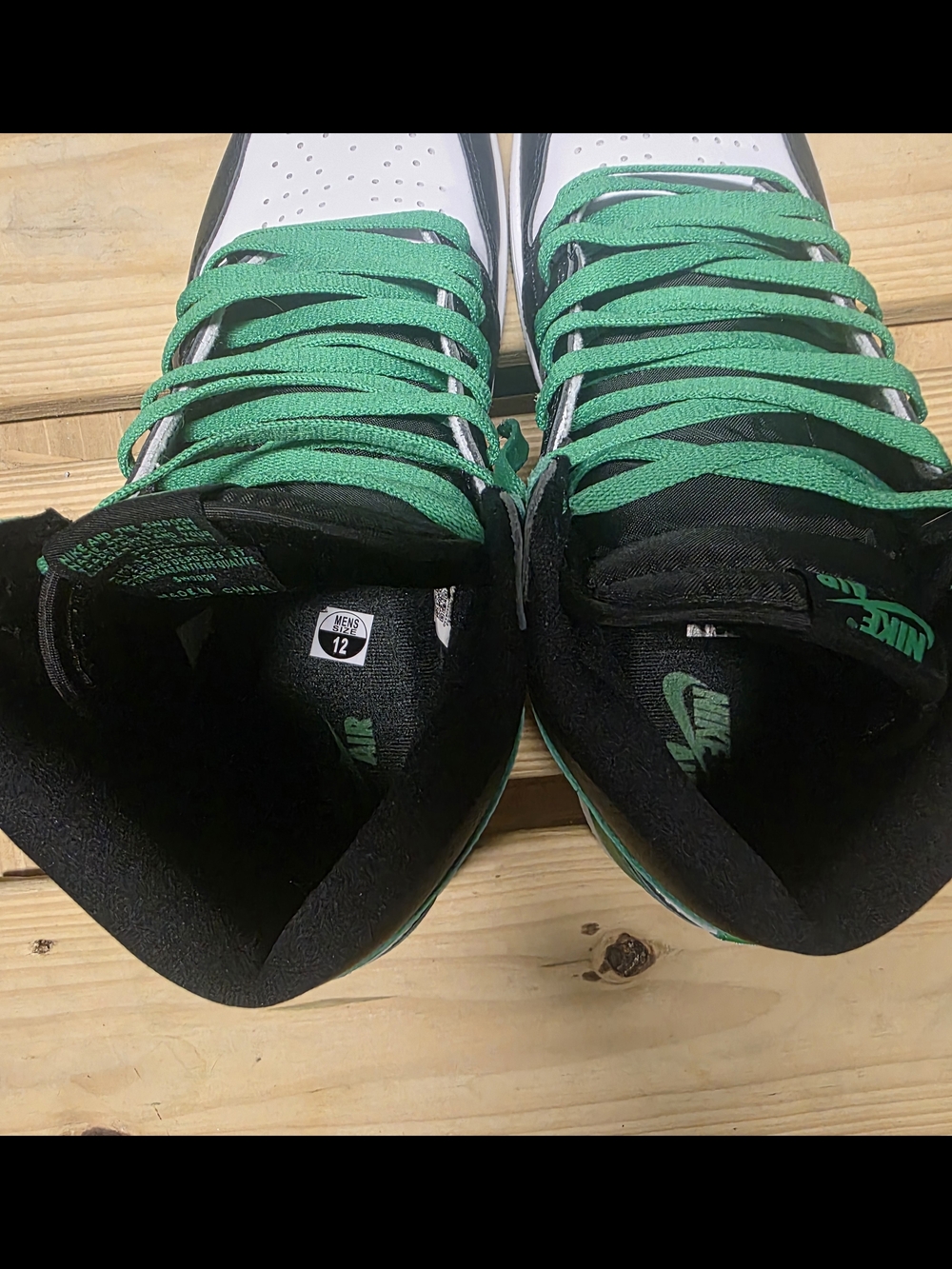 Retro Jordan 1s Lucky Green Sz 12 Worn 1x - Picture 3 of 5